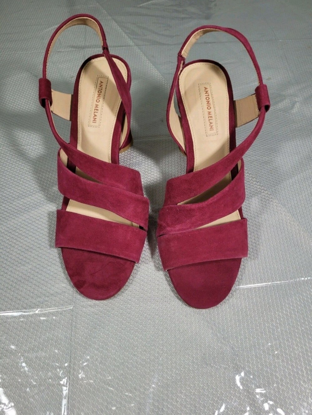 Antonio Melani 6.5 Layren Suede Slingback Block Heel Sandals 95 - Picture 6 of 8